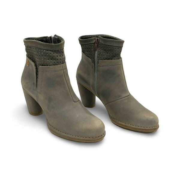 El Naturalista Womens Colibri Ankle Boots Size 40 US 9 Gray Distressed Leather - Picture 2 of 10
